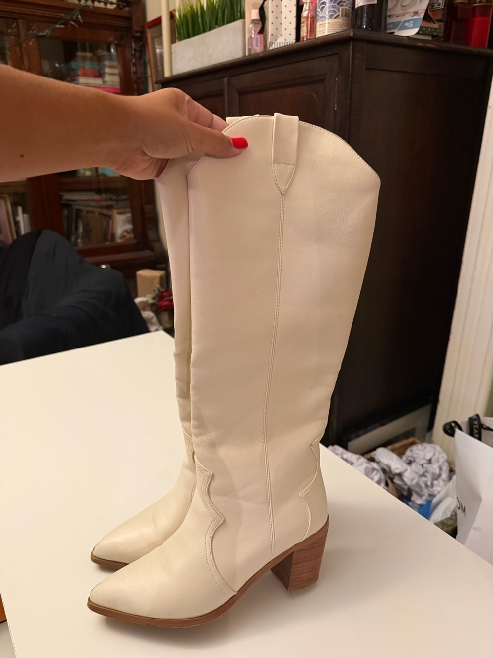 Billini Cream Over-the-Knee Western-Style Boots